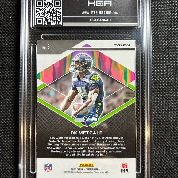 2020 Panini Prizm DK METCALF Hype Green PRIZM #8 Seattle Seahawks HGA 9 Mint - Picture 2 of 2